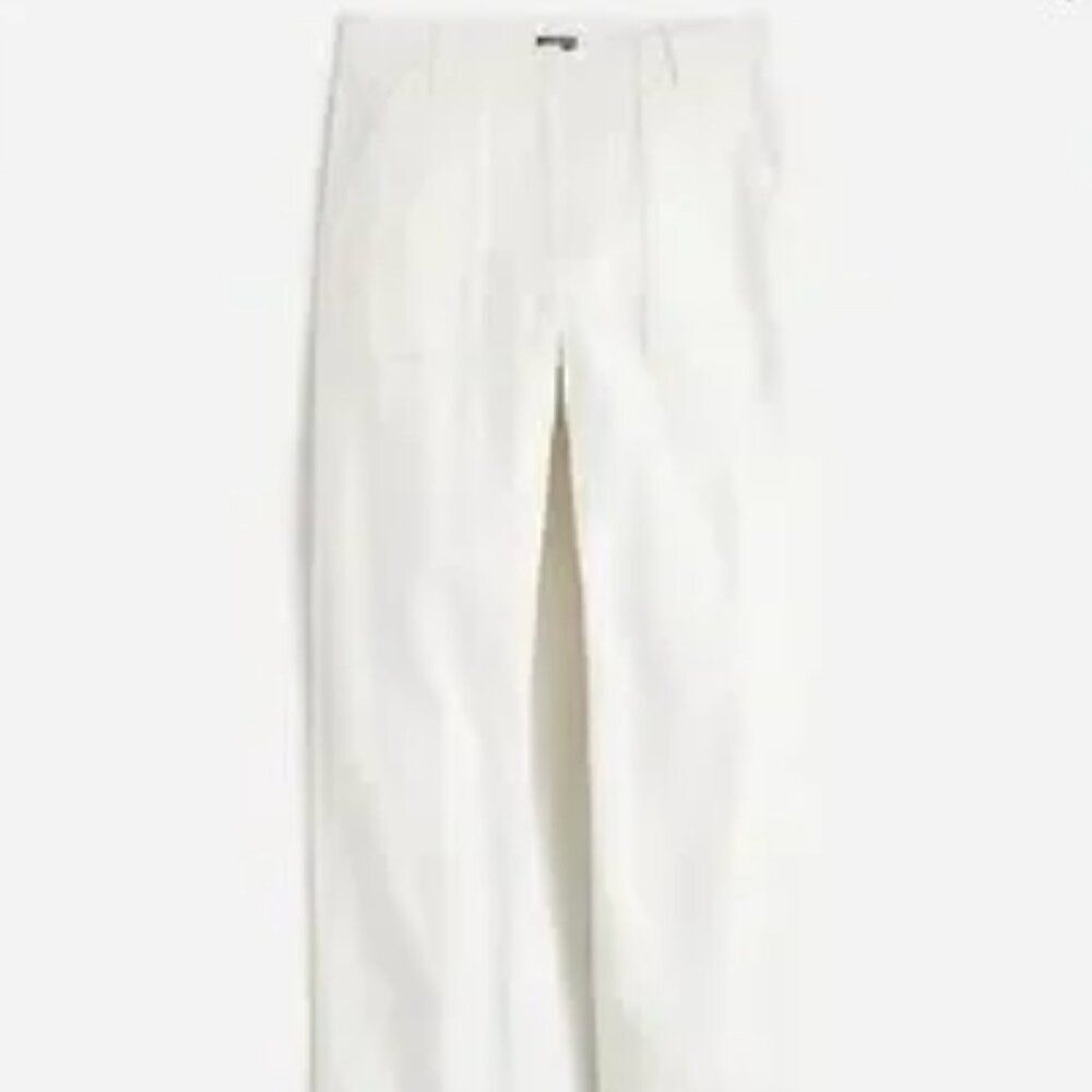 J. Crew bx764 Seaside cargo pant in linen-TENCEL™ lyocell blend White NWt 12P